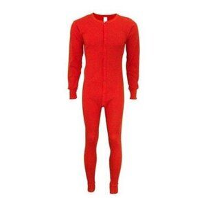 Classic Mens Sz M Red Long Johns Union Suit Army Navy 100% Cotton Thermal